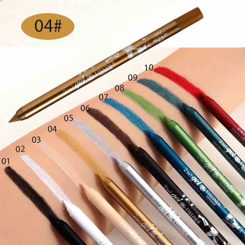 Waterproof Eyeliner Gel Pencil Red Brown White Ultra-slim Soft Easy Wear High Pigment Lip Liner Professional Lasting Eyes Makeup