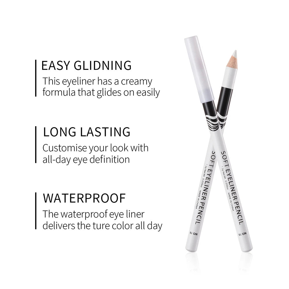 Waterproof White Eyeliner Pencil Quick-Dry Long-Lasting No Blooming Eye Liner Pen Professional Woman Makeup Beauty Cosmetic Tool