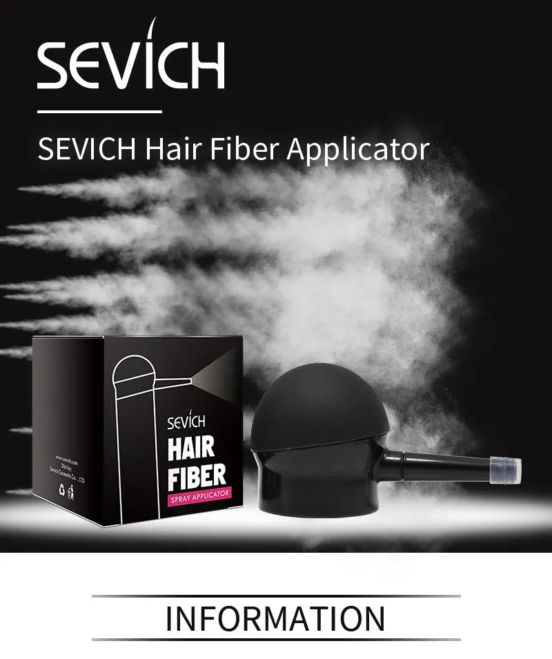 Sevich Hair Building Fibers Kit - Instant Fullness & Concealment for Thinning Hair (Refill + Applicator)