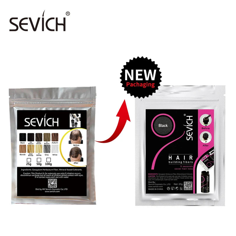 Sevich Hair Building Fibers Kit - Instant Fullness & Concealment for Thinning Hair (Refill + Applicator)