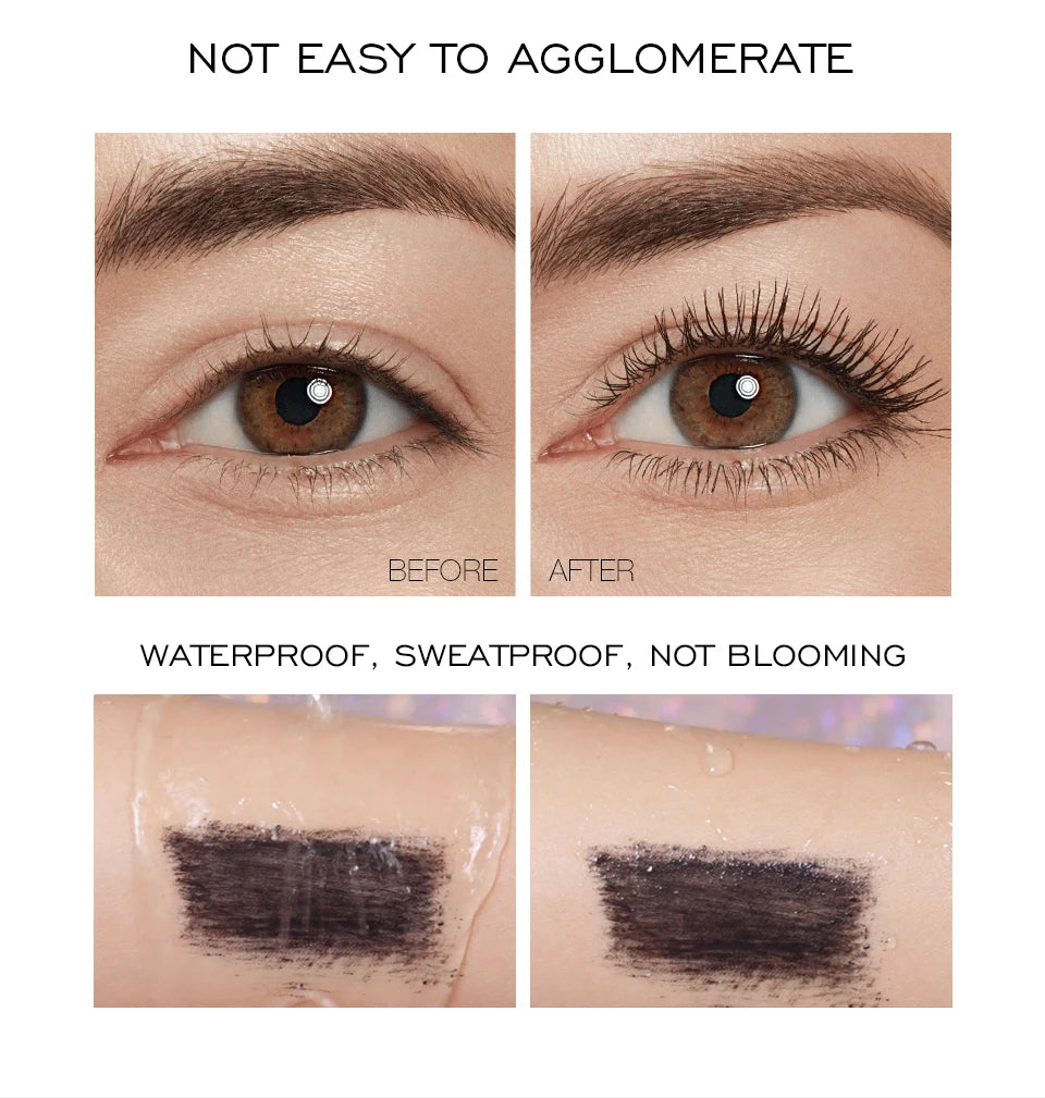 O.TWO.O Mascara Waterproof 4D Silk Fiber Curling Volume Lashes Thick Lengthening  Nourish Eyelash Extension High Quality Makeup