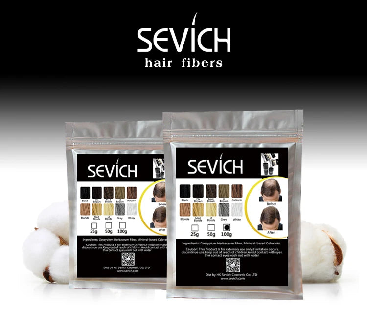 Sevich Hair Building Fibers Kit - Instant Fullness & Concealment for Thinning Hair (Refill + Applicator)