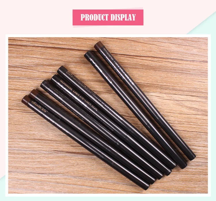 1Pcs Waterproof Black Brown Smooth Eyeliner Pencil Permanent Makeup Eyleliner Pen Long Lasting Automatic Eyes Makeup Tools