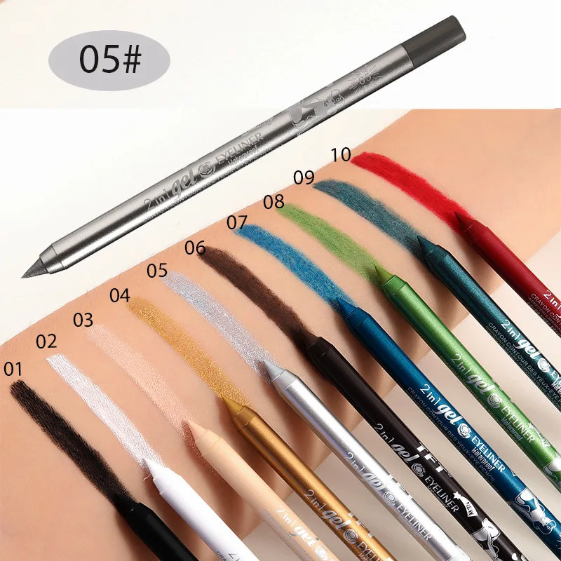 Waterproof Eyeliner Gel Pencil Red Brown White Ultra-slim Soft Easy Wear High Pigment Lip Liner Professional Lasting Eyes Makeup