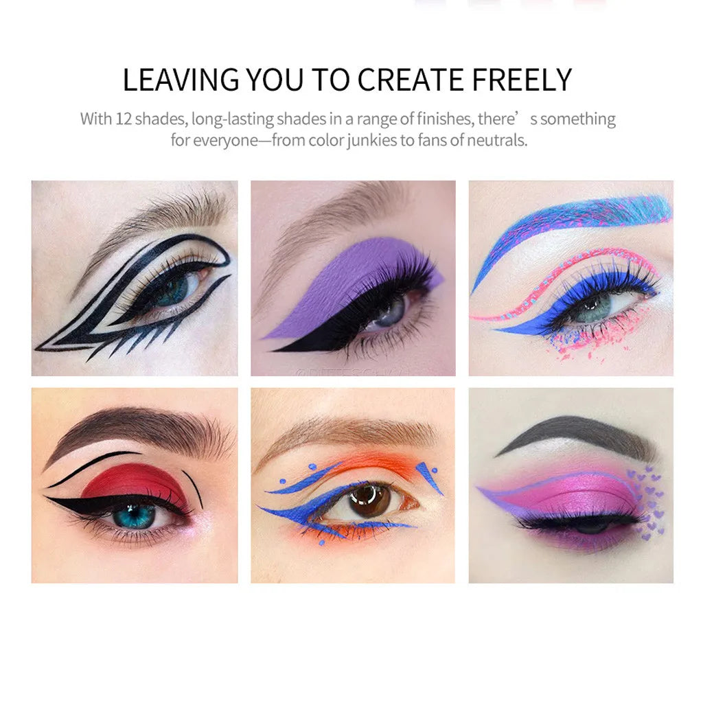 Makeup 12 Color Eyeliner Liquid Waterproof Easy To Wear Make Up Matte Eye Liner Blue Red Green White Gold Brown Eyleliner