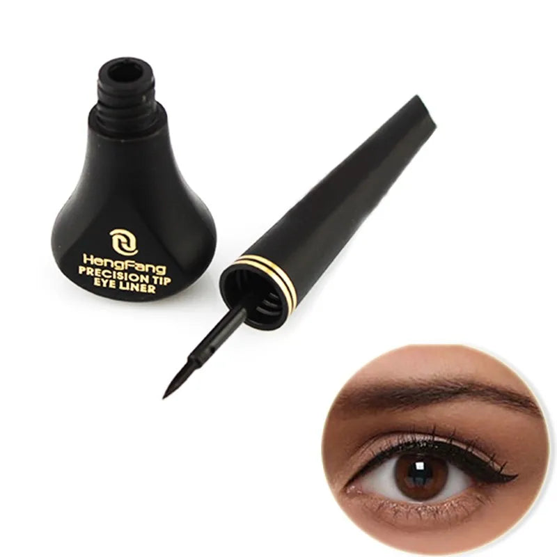 Women Makeup Black Liquid Eyeliner Pencil Fast-dry Smooth Eye Liner Pen Make Up Smudge-proof Eyeliners Eyelid Enhancer Brush Eye