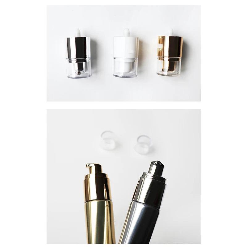 50ml Empty Airless Pump Bottle 50g Cosmetics Cream Squeeze Tube Makeup Foundation Packaging Container White Black Silver Gold - Urbanew