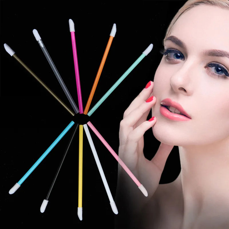 50-Piece Disposable Lip Brush Set - Hygienic & Precise Application for Gloss, Lipstick & More