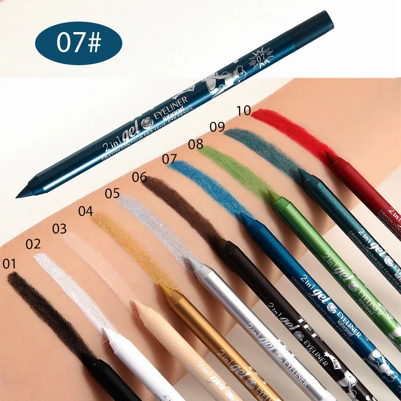 Waterproof Eyeliner Gel Pencil Red Brown White Ultra-slim Soft Easy Wear High Pigment Lip Liner Professional Lasting Eyes Makeup