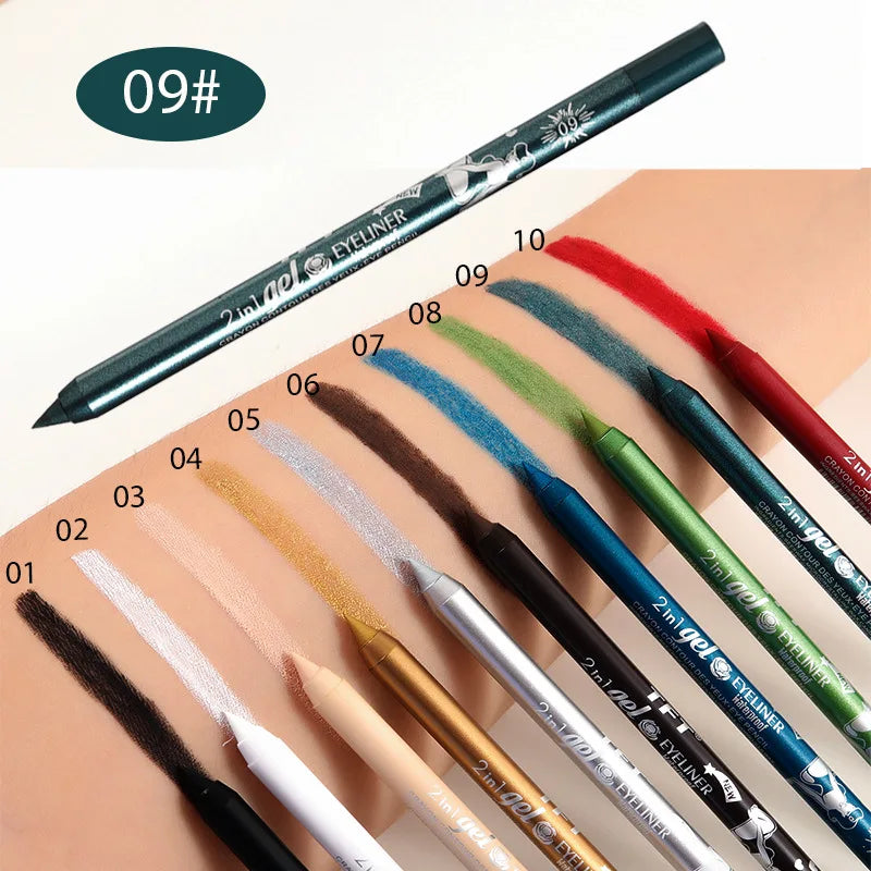 Waterproof Eyeliner Gel Pencil Red Brown White Ultra-slim Soft Easy Wear High Pigment Lip Liner Professional Lasting Eyes Makeup