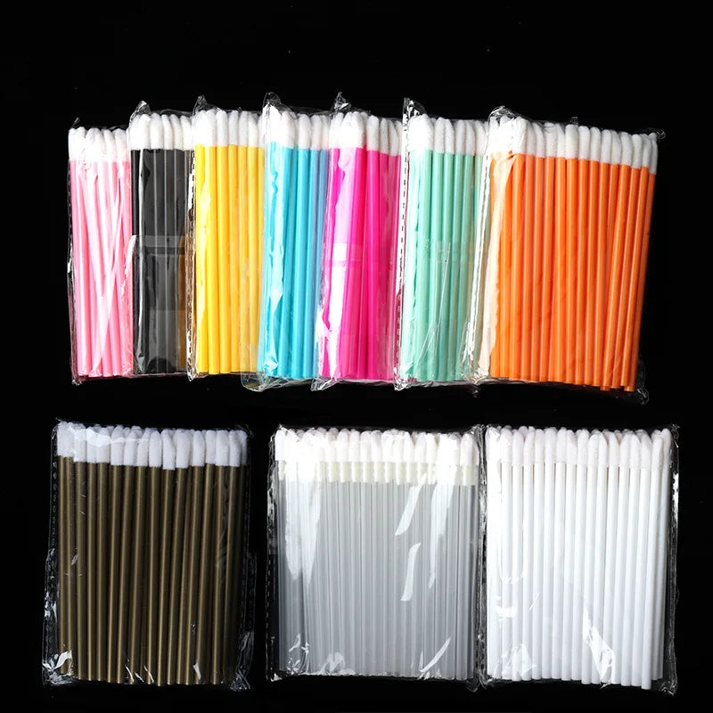 50-Piece Disposable Lip Brush Set - Hygienic & Precise Application for Gloss, Lipstick & More