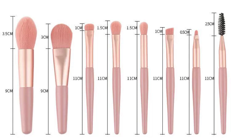 Beginner Portable Short Super Soft Makeup Brush Suit