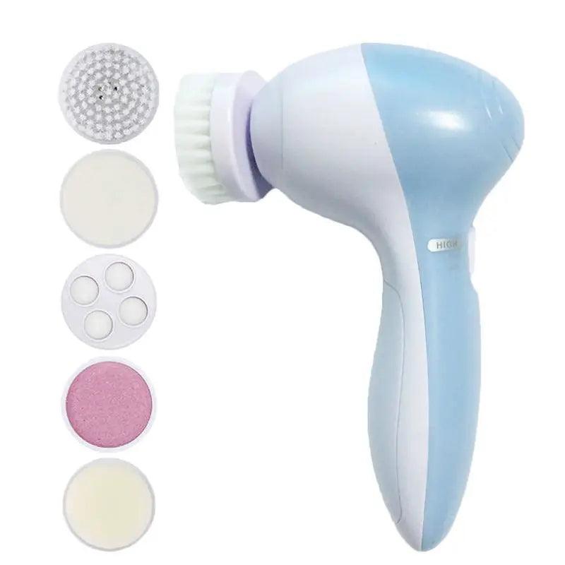 Electric Facial Cleaner 5 IN 1 Face Cleansing Brush Wash Machine Spa Skin Care Massager Blackhead Cleaning Facial Cleanser Tools - Urbanew