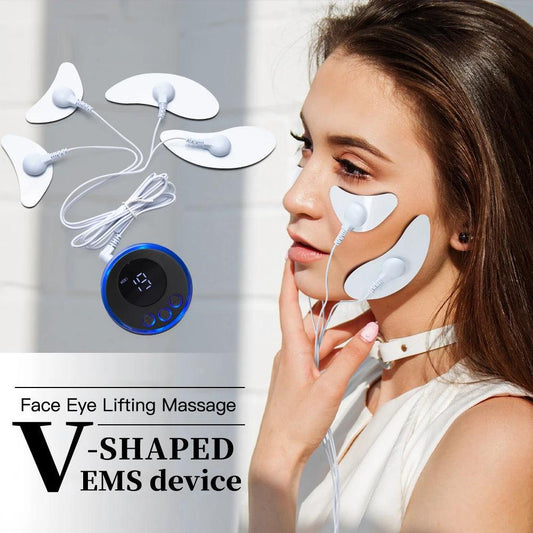 Ems Facial Massage Lifting Firming Anti-Wrinkle Low-Frequency Pulse Crescent Shaped Electric V-Face Slim Eye Beauty Skin Tighte - Urbanew