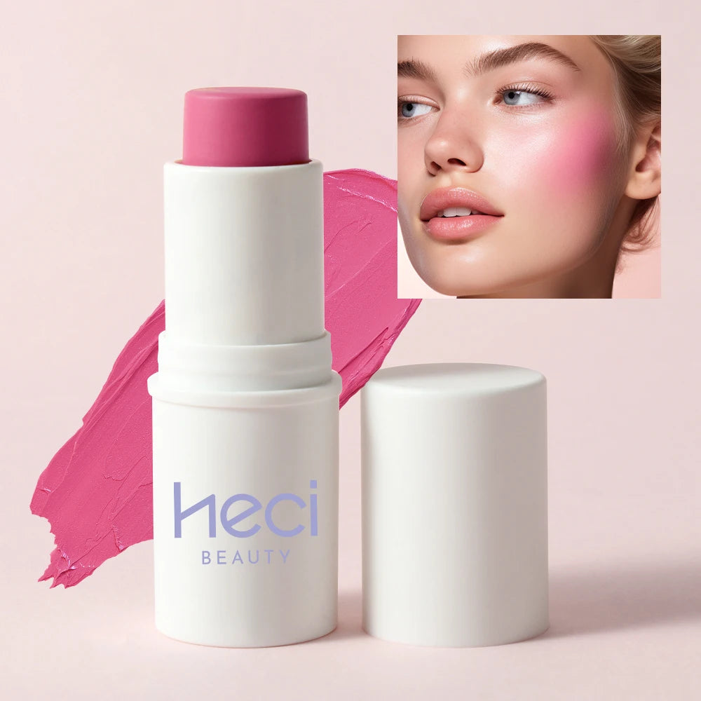 HECI BEAUTY Blush Cremoso Multifuncional: Realce Sua Beleza Natural com um Toque de Cor Radiante