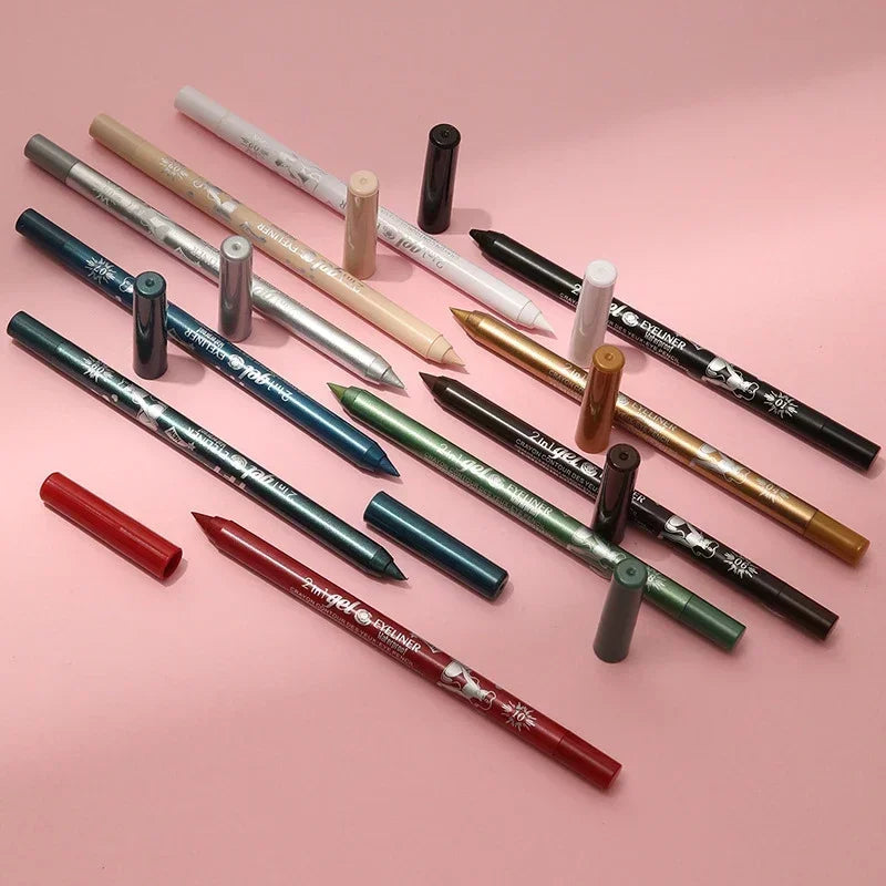 Waterproof Eyeliner Gel Pencil Red Brown White Ultra-slim Soft Easy Wear High Pigment Lip Liner Professional Lasting Eyes Makeup