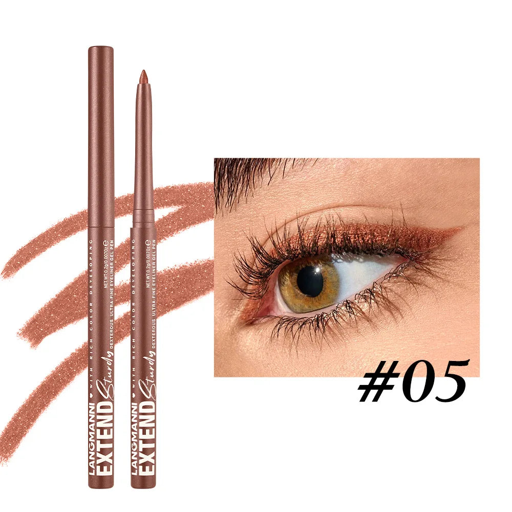 Matte Glitter Gel Eyeliner Pencil Smooth Waterproof Blue Brown Eyeliner Fast Dry Matte Concealer Pen Long Lasting Eyes Makeup