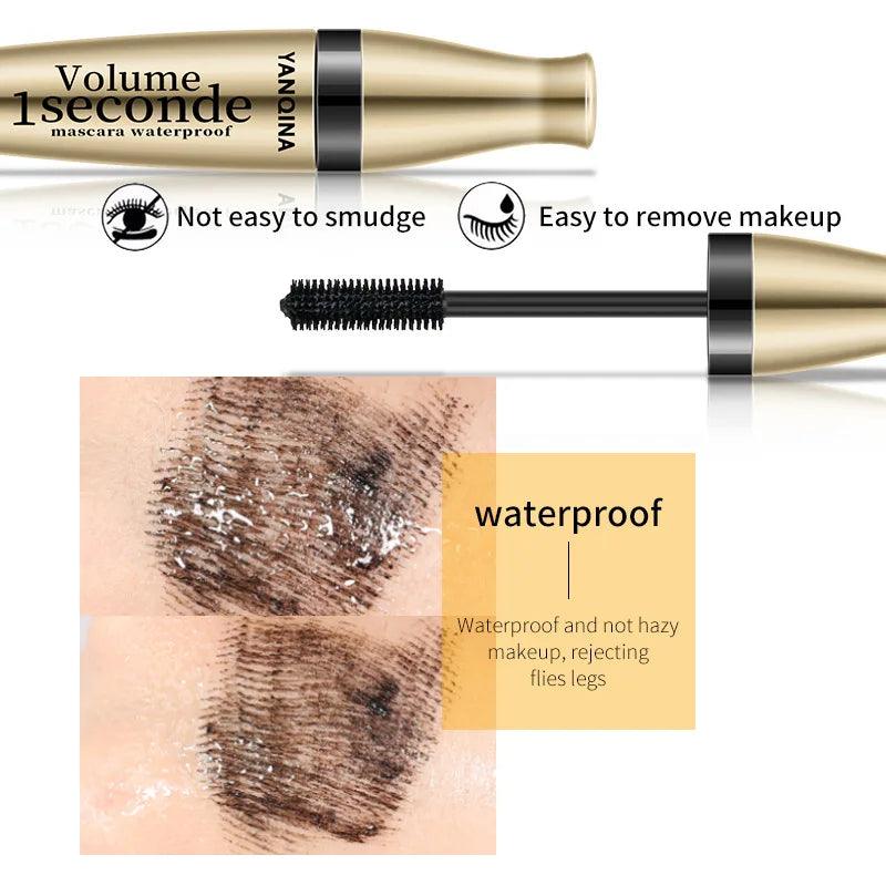 3D Fiber Mascara Long Black Waterproof Black Mascara Volume Curling Eyelash Extension Makeup Cosmetic Mascara Liquid - Urbanew