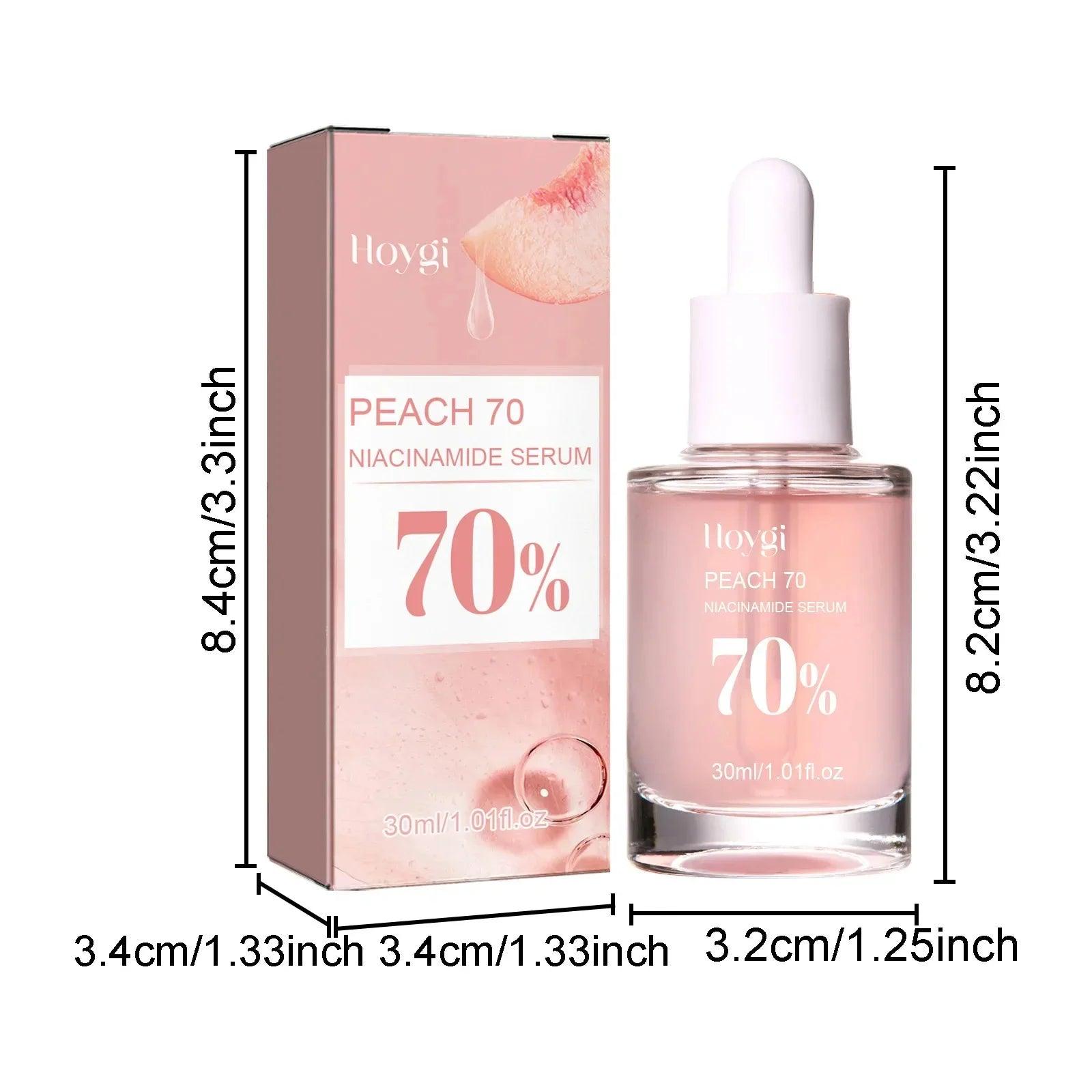 Peach 70% Niacinamide Serum 30ml Moisturizing Prevent Dryness Facial Essential Oil Increasing Elasticity Smooth Soften Skin Care - Urbanew