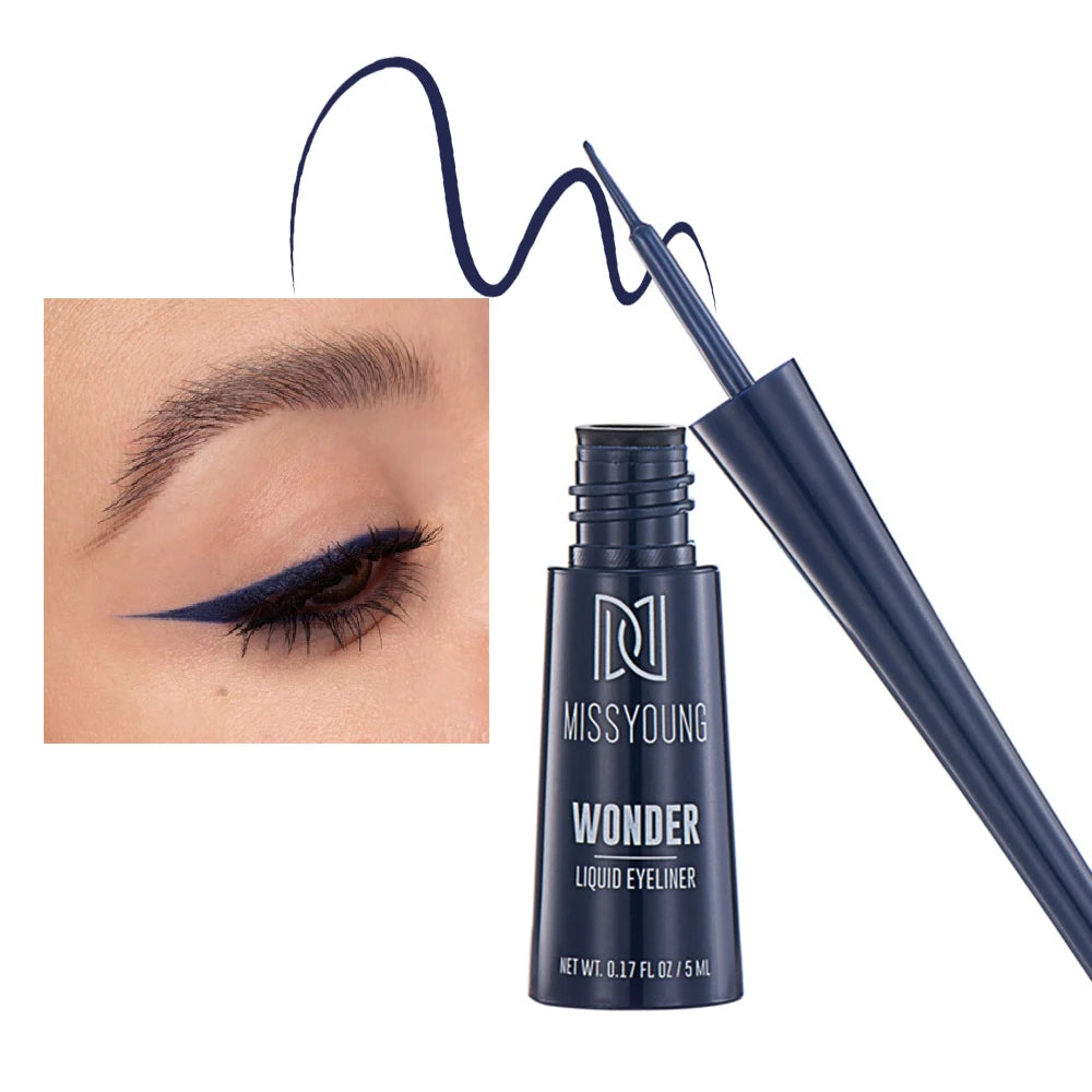 3-Color Matte Eyeliner In Grey Blue Black For Gray Look Waterproof Fade-Proof Formula Easy To Apply Brush Y2K Liquid Eyeliner