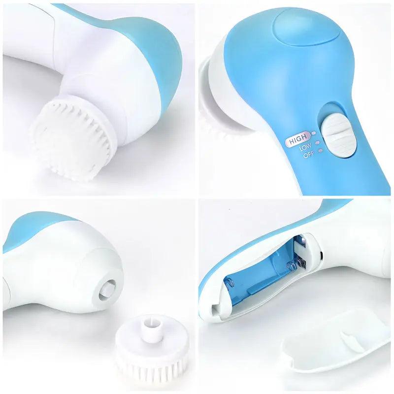 Electric Facial Cleaner 5 IN 1 Face Cleansing Brush Wash Machine Spa Skin Care Massager Blackhead Cleaning Facial Cleanser Tools - Urbanew