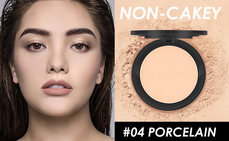 FOCALLURE 9 Colors Pressed Powder Waterproof Long-lasting Full Coverage Face Compact Setting Powder Makeup Foundation Cosmetics - Urbanew