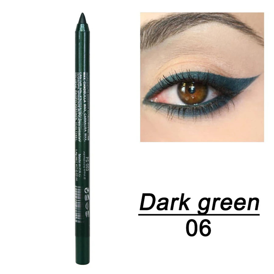 14-Color Colourful Eyeliner Pen, High Pigmented Pearly Shimmer Metallic Smokey Punk Gothic Style Eyeliner, Long Lasting Waterpro