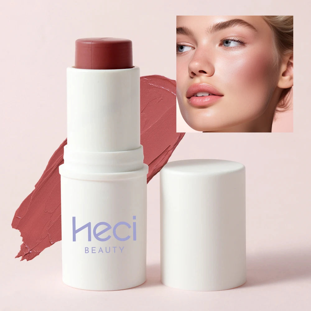 HECI BEAUTY Blush Cremoso Multifuncional: Realce Sua Beleza Natural com um Toque de Cor Radiante