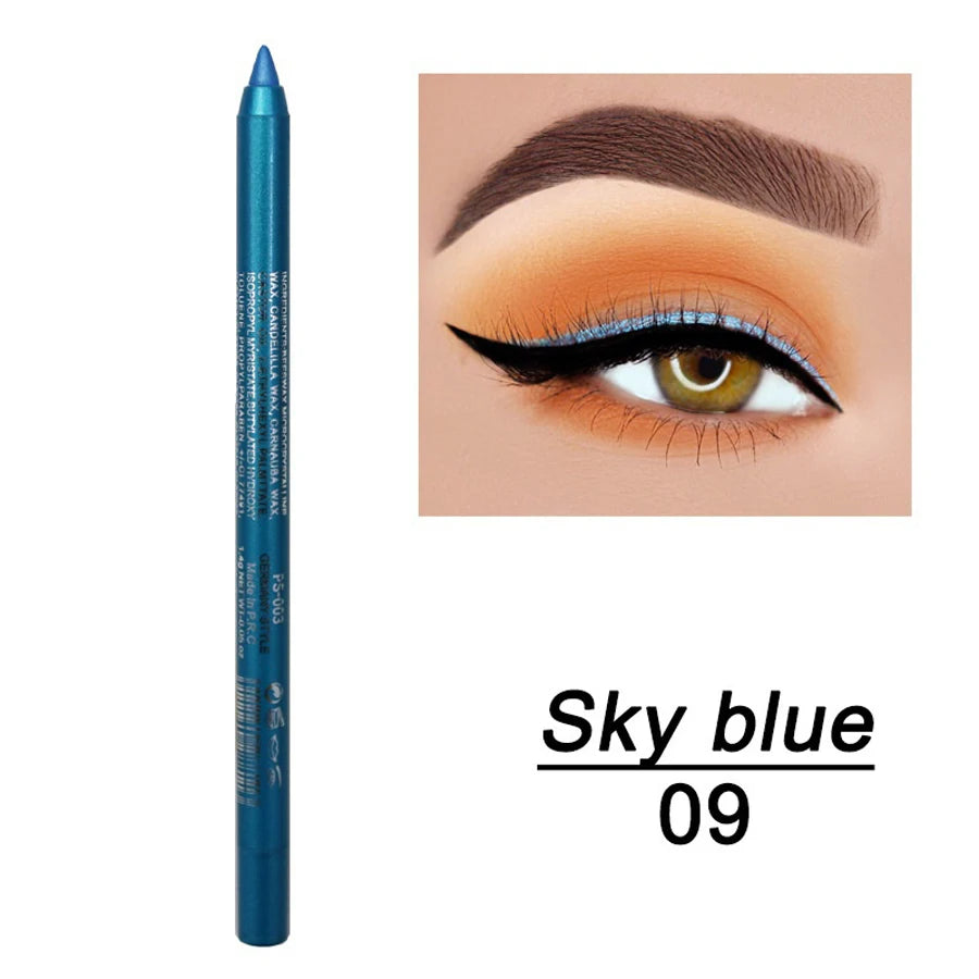 14-Color Colourful Eyeliner Pen, High Pigmented Pearly Shimmer Metallic Smokey Punk Gothic Style Eyeliner, Long Lasting Waterpro