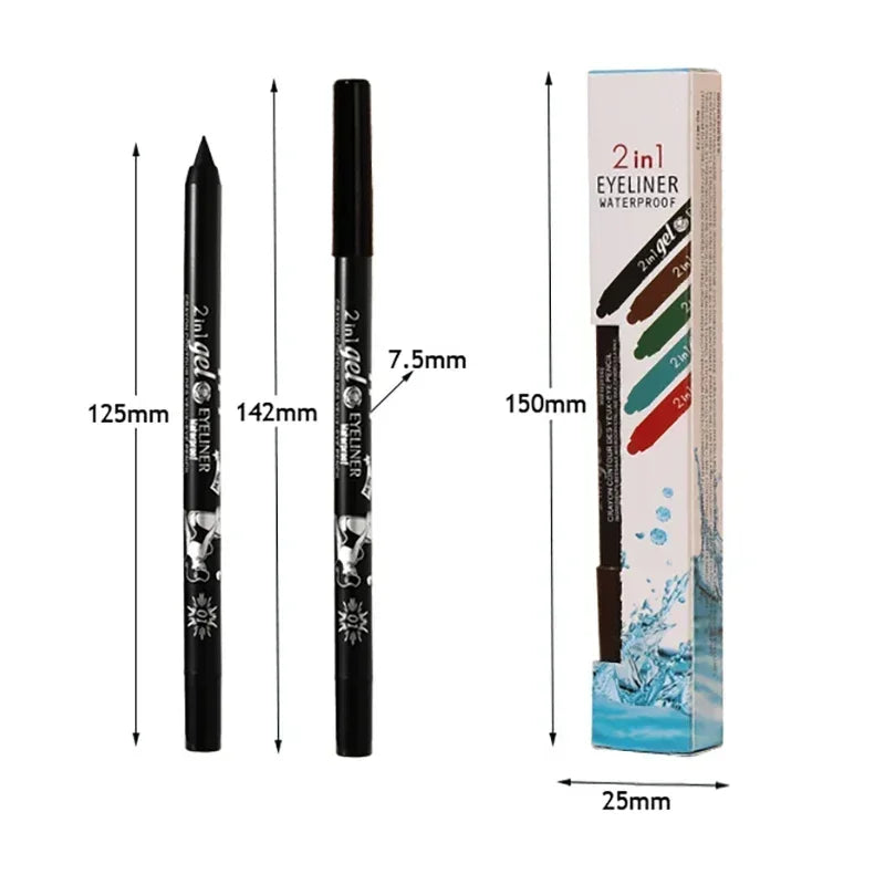 Waterproof Eyeliner Gel Pencil Red Brown White Ultra-slim Soft Easy Wear High Pigment Lip Liner Professional Lasting Eyes Makeup