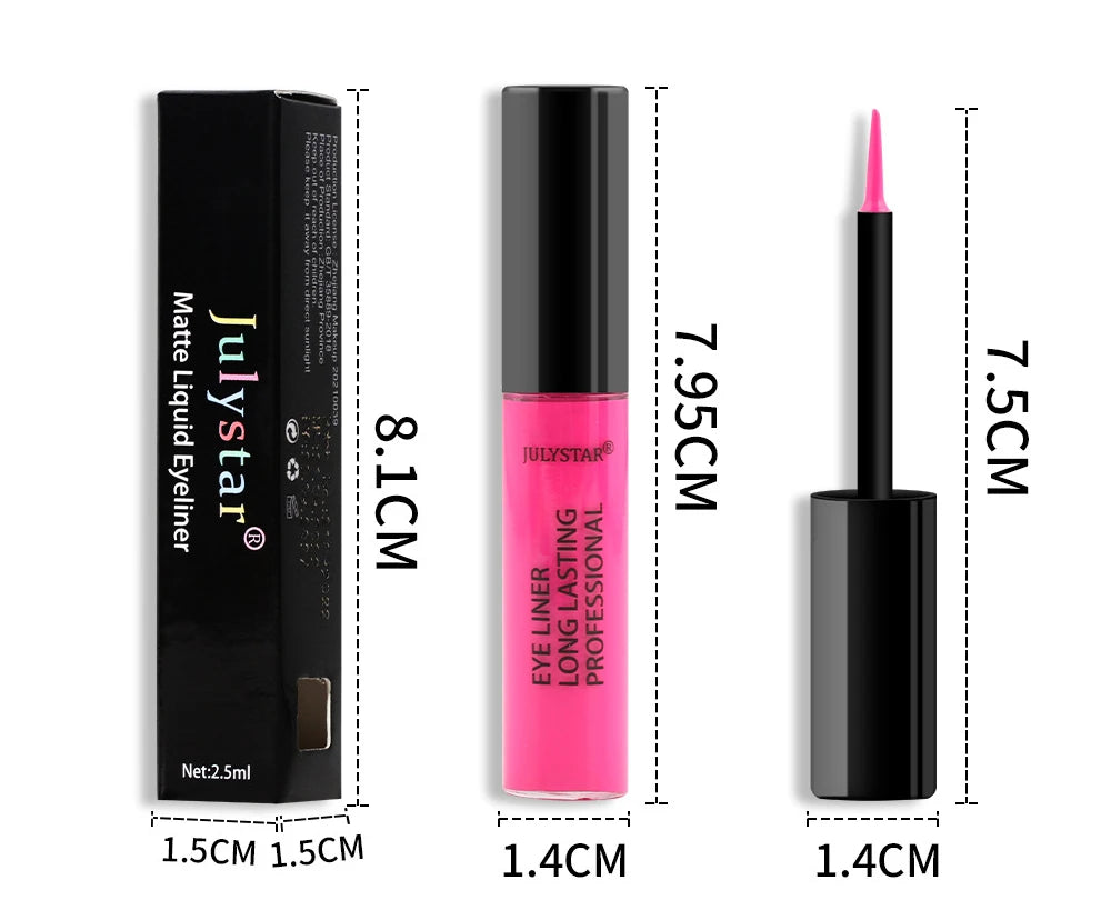 8 Color Eyeliner Liquid Pencil Waterproof Easy To Wear Make Up Matte Eye Liner Blue Pink Green White Black Purple Yellow Eyliner