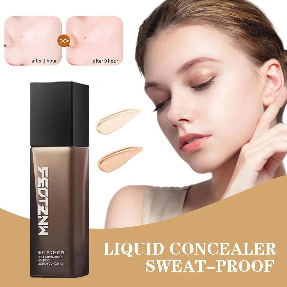 Feotznw Soft Yarn Makeup Foundation Liquid Skin Care Female Concealer Wrinkles Lasting Mask Foundation G3B3 - Urbanew