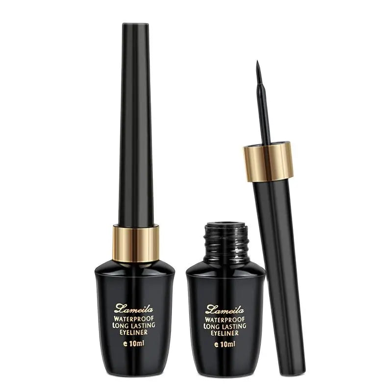 1pcs 10ml Black Liquid Eyeliner Waterproof Makeup Eye Liner Pencil Quick-drying Ultra-fine Brush Head Liquid Eyeliner Pen Korean