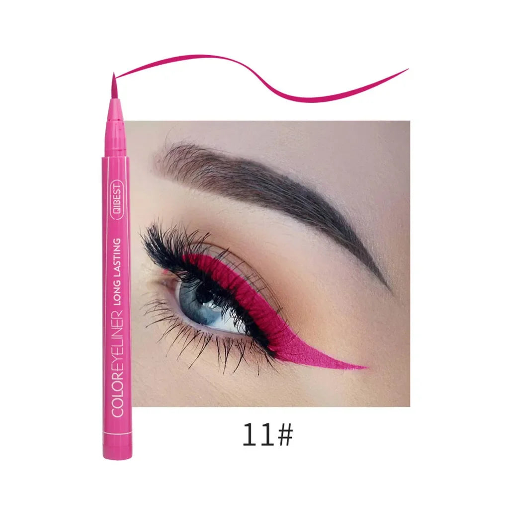 Makeup 12 Color Eyeliner Liquid Waterproof Easy To Wear Make Up Matte Eye Liner Blue Red Green White Gold Brown Eyleliner