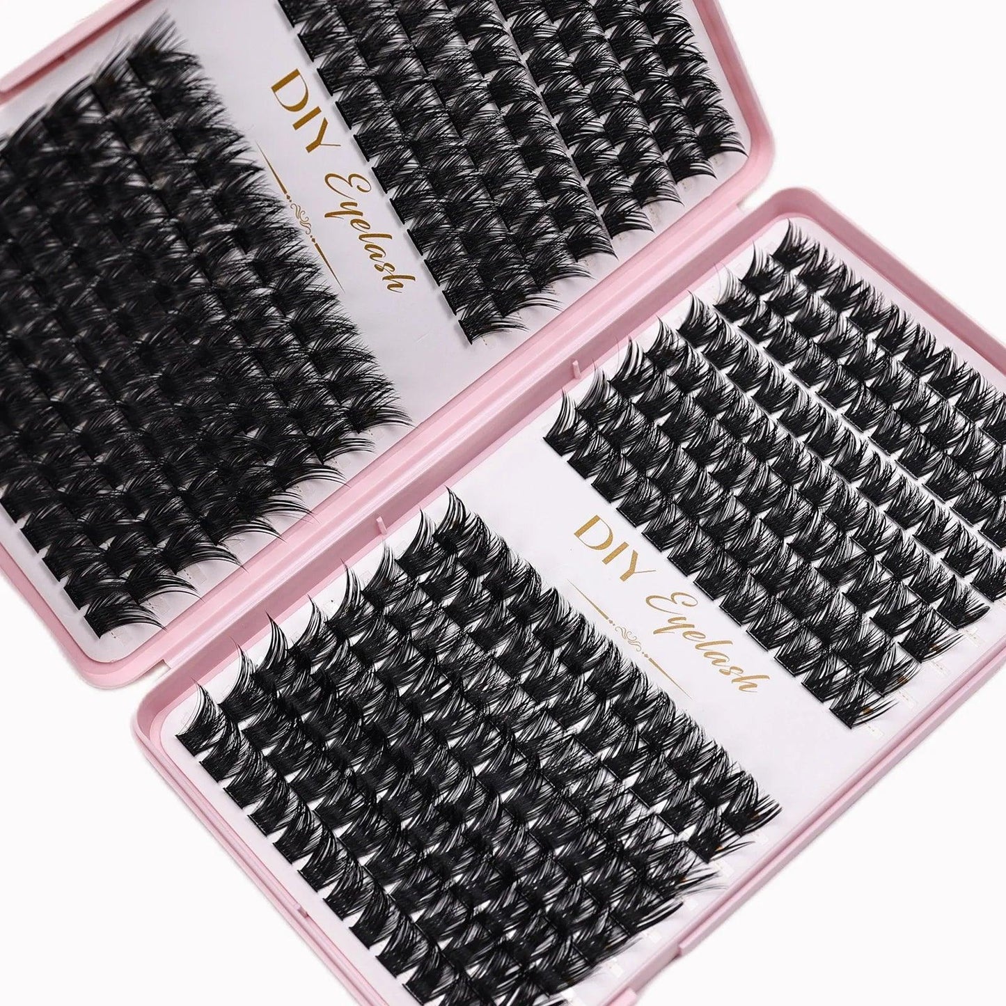 Individual Lashes 10-14mm 384pcs Cluster Lashes Natural Look Mixed Tray DIY Eyelash Extension Volume Clusters Eyelashes - Urbanew