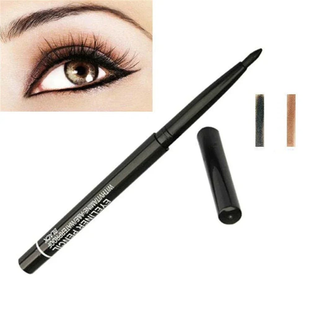 3Pcs Waterproof & Sweat-Proof Black Eyeliner Pencil Combined Lasting Smudge-Proof Bold Eye Makeup Easy Glide Formula for Perfe