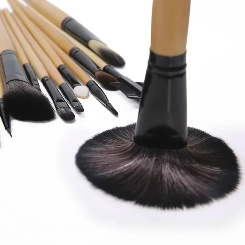 24-Piece Professional Makeup Brush Set with Carrying Case - Vegan & Cruelty-Free