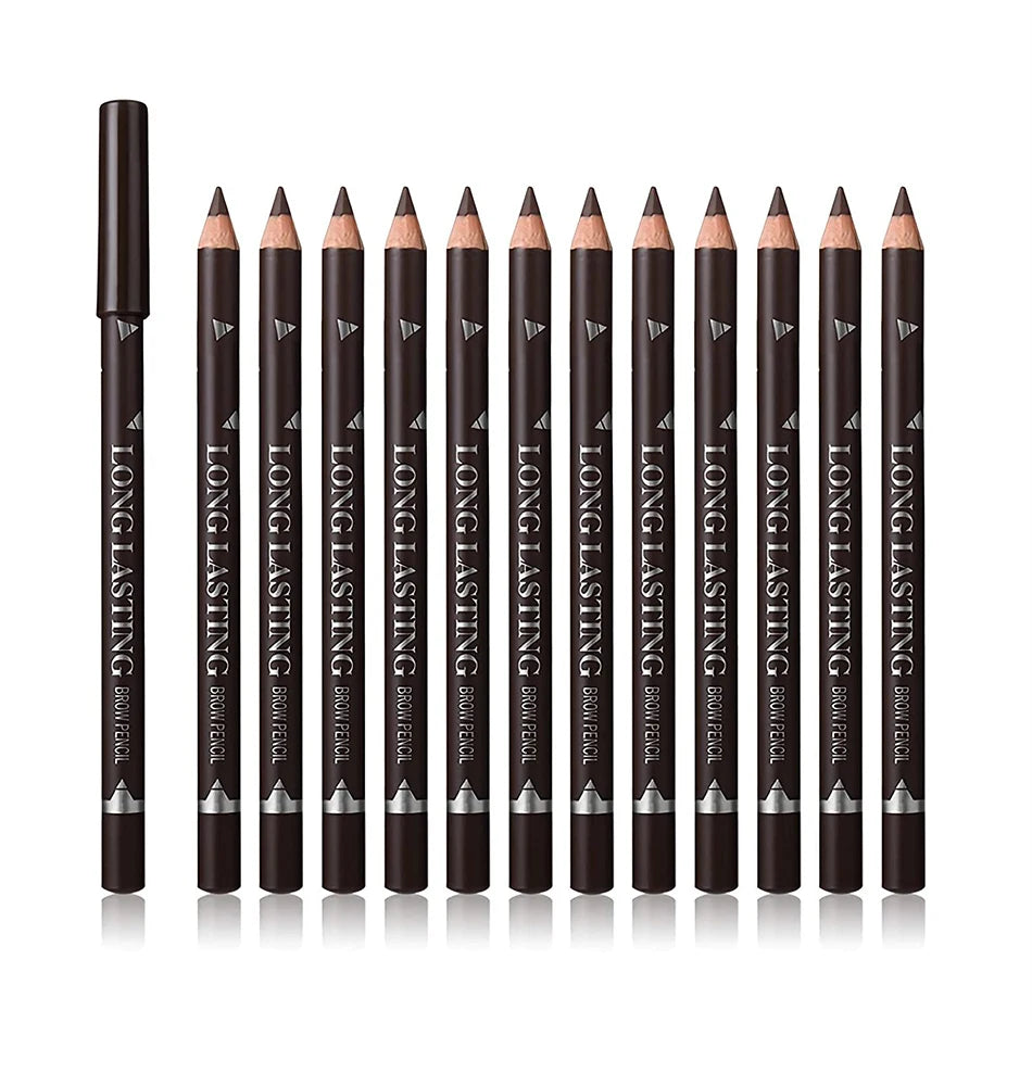 6/12Pcs Eye Brow Pencil Waterproof Professional Women Eye Makeup Pen Easy Color Natural Black Brown Cosmetic Beauty Eyebrow Tool