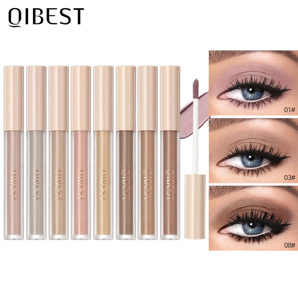 QiBest Matte Liquid Eyeshadow - Waterproof, Long-Lasting Pigment (8 Shades)