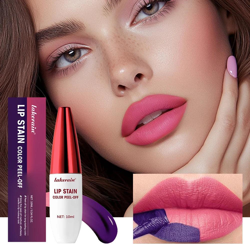 3 Colors Lip Stain Color Peel-Off Stick Set Long-lasting Waterproof Pink Liquid Lip Gloss No Fading And Non-stick Cup Lip Gloss - Urbanew