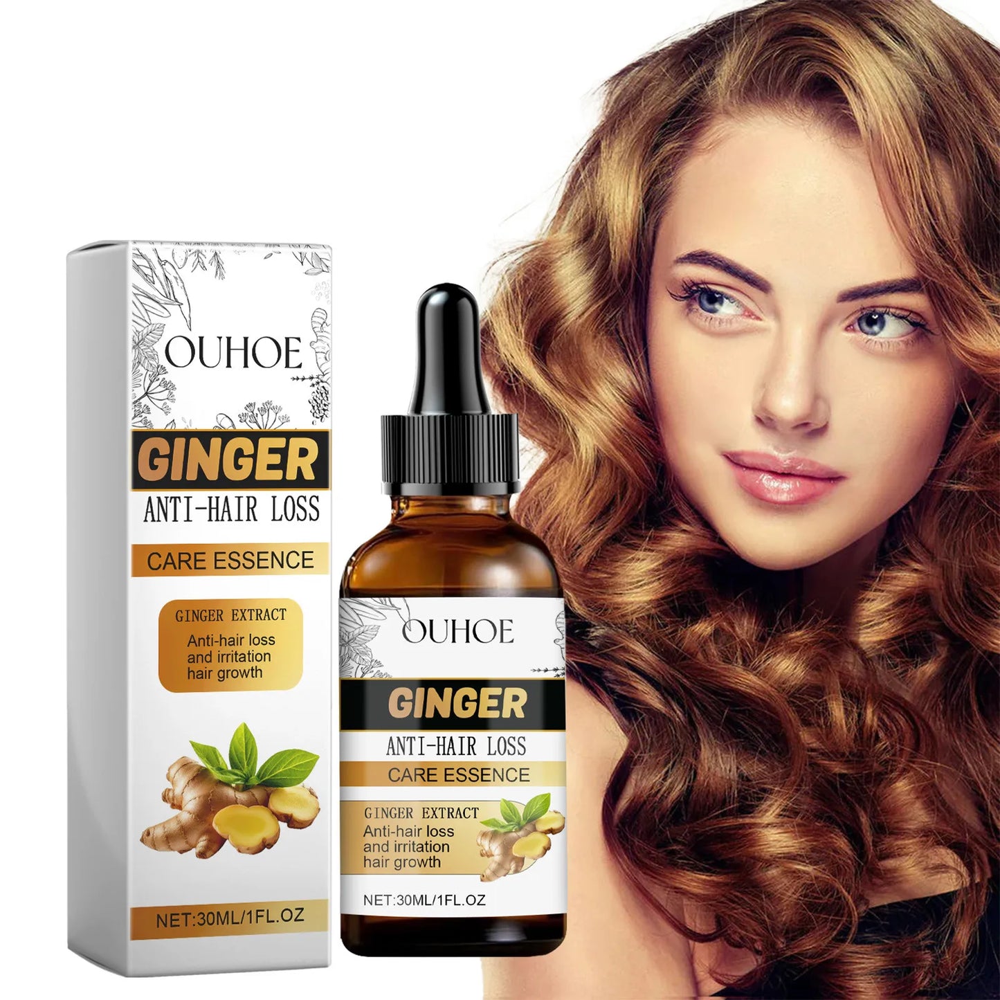 OUHOE Ginger Hair Growth Serum - Revitalize Thinning Hair & Promote Growth (30ml)