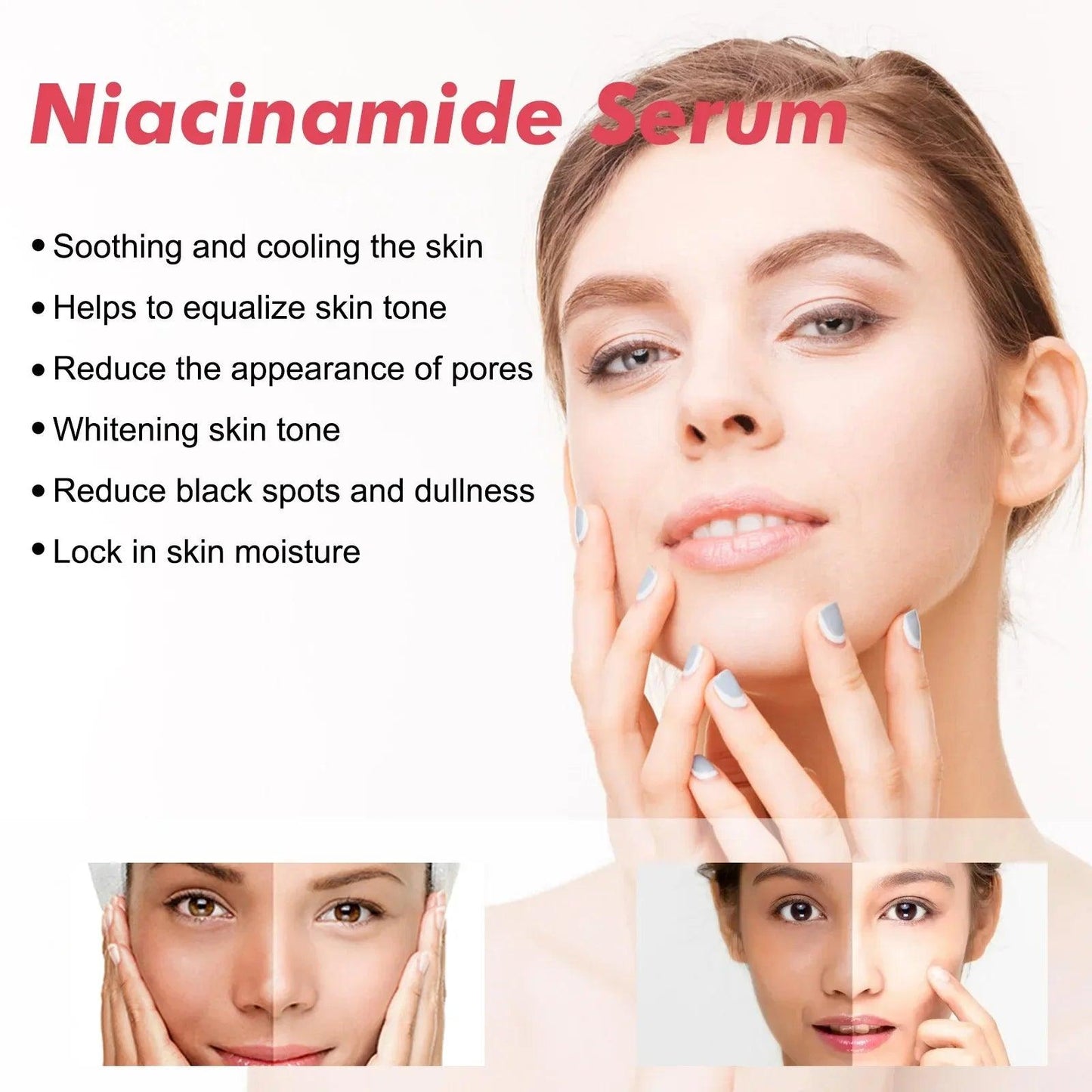 Peach 70% Niacinamide Serum 30ml Moisturizing Prevent Dryness Facial Essential Oil Increasing Elasticity Smooth Soften Skin Care - Urbanew