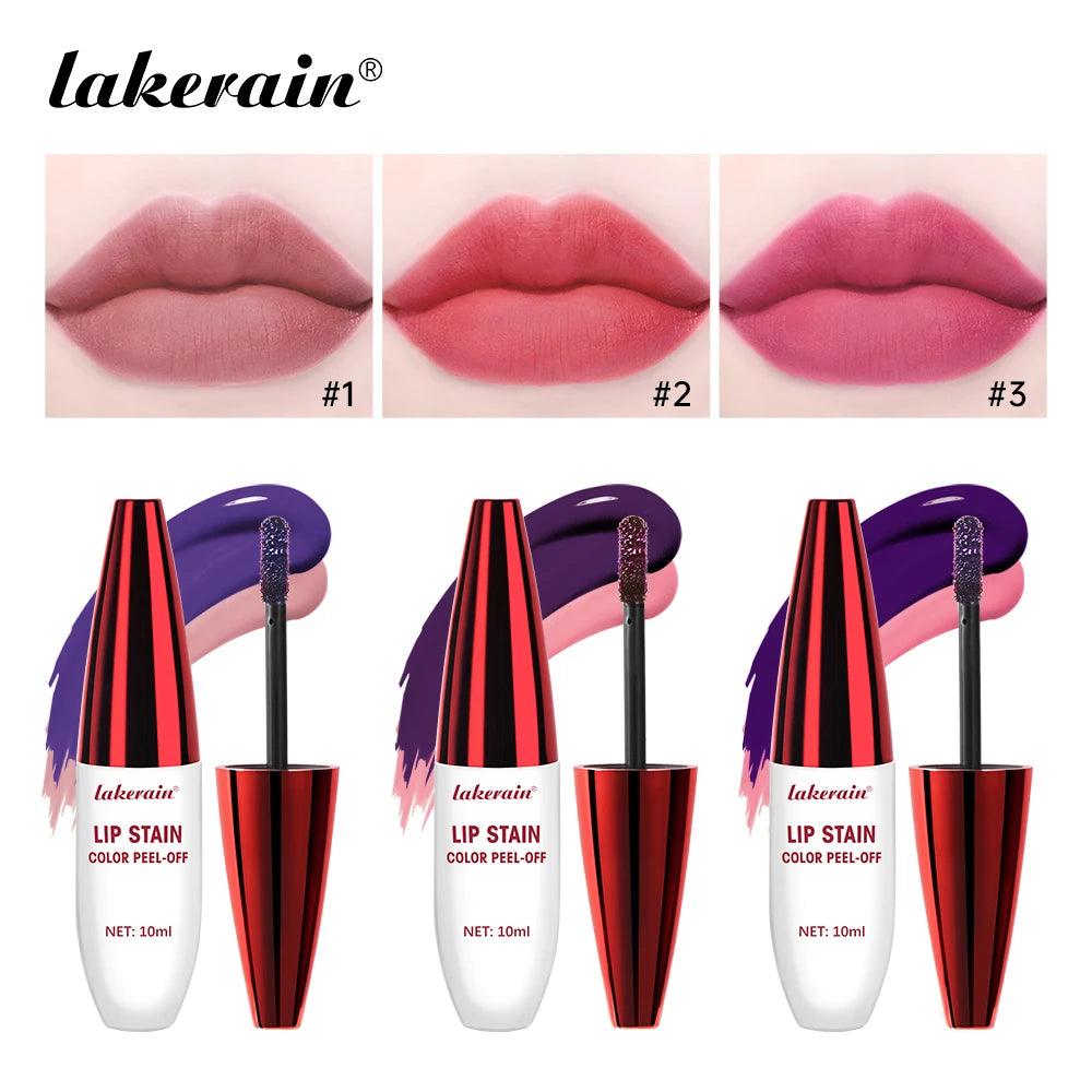 3 Colors Lip Stain Color Peel-Off Stick Set Long-lasting Waterproof Pink Liquid Lip Gloss No Fading And Non-stick Cup Lip Gloss - Urbanew