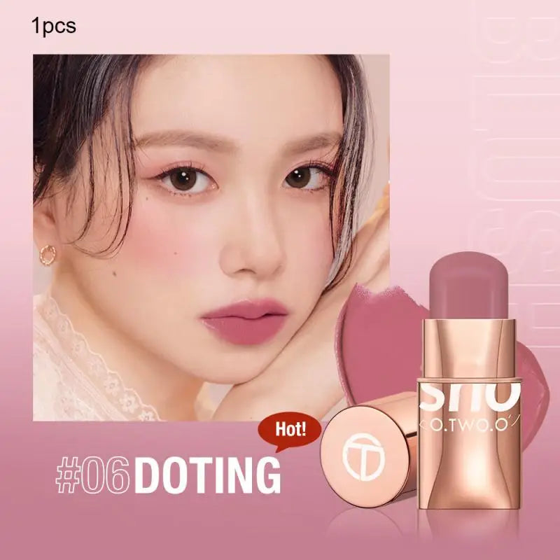 6 Colors Rouge Cheeks Contouring Blush Stick Multi-function Waterproof Lasting Blusher Brightening Blusher Cream Natural Makeup