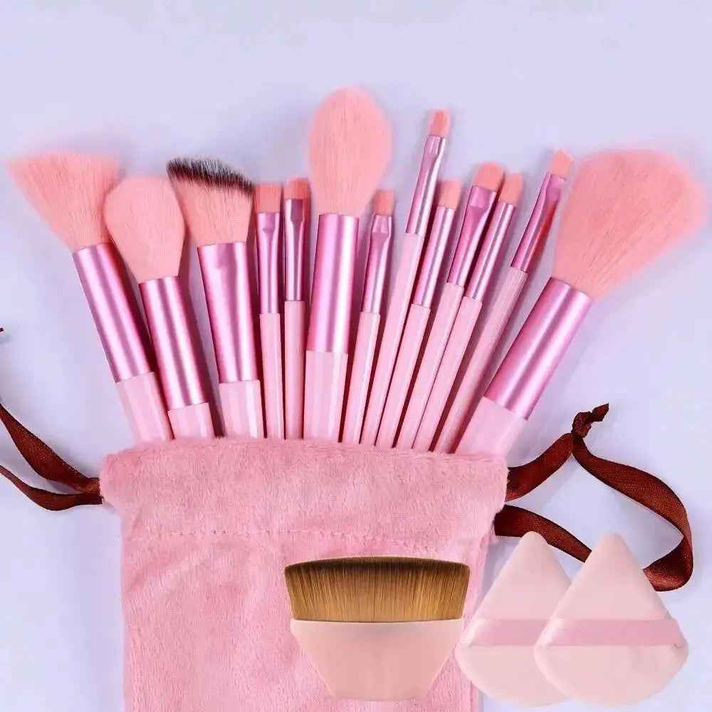 13pcs Premium Synthetic Nylon Bristle Makeup Brush Set - Soft, Gentle, and Cruelty-Free for Flawless Foundation, Blush, Powder,