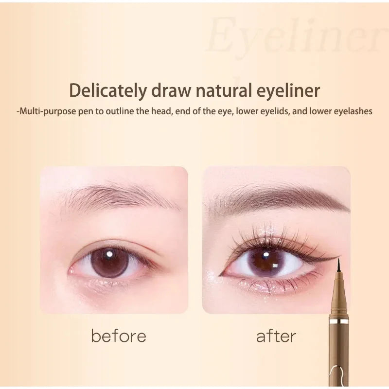 Ultra-fine Matte Liquid Eyeliner Pencil Waterproof Quick Drying Black Brown Lying Silkworm Lower Eyelashes Eye Makeup Eyeliner