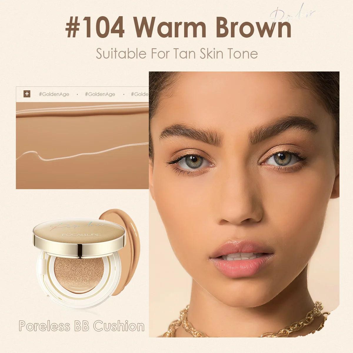 FOCALLURE Waterproof Matte Air Cushion Poreless BB＆CC Cream High Coverage Oil-control Soft Face Makeup Foundation Base Cosmetics - Urbanew