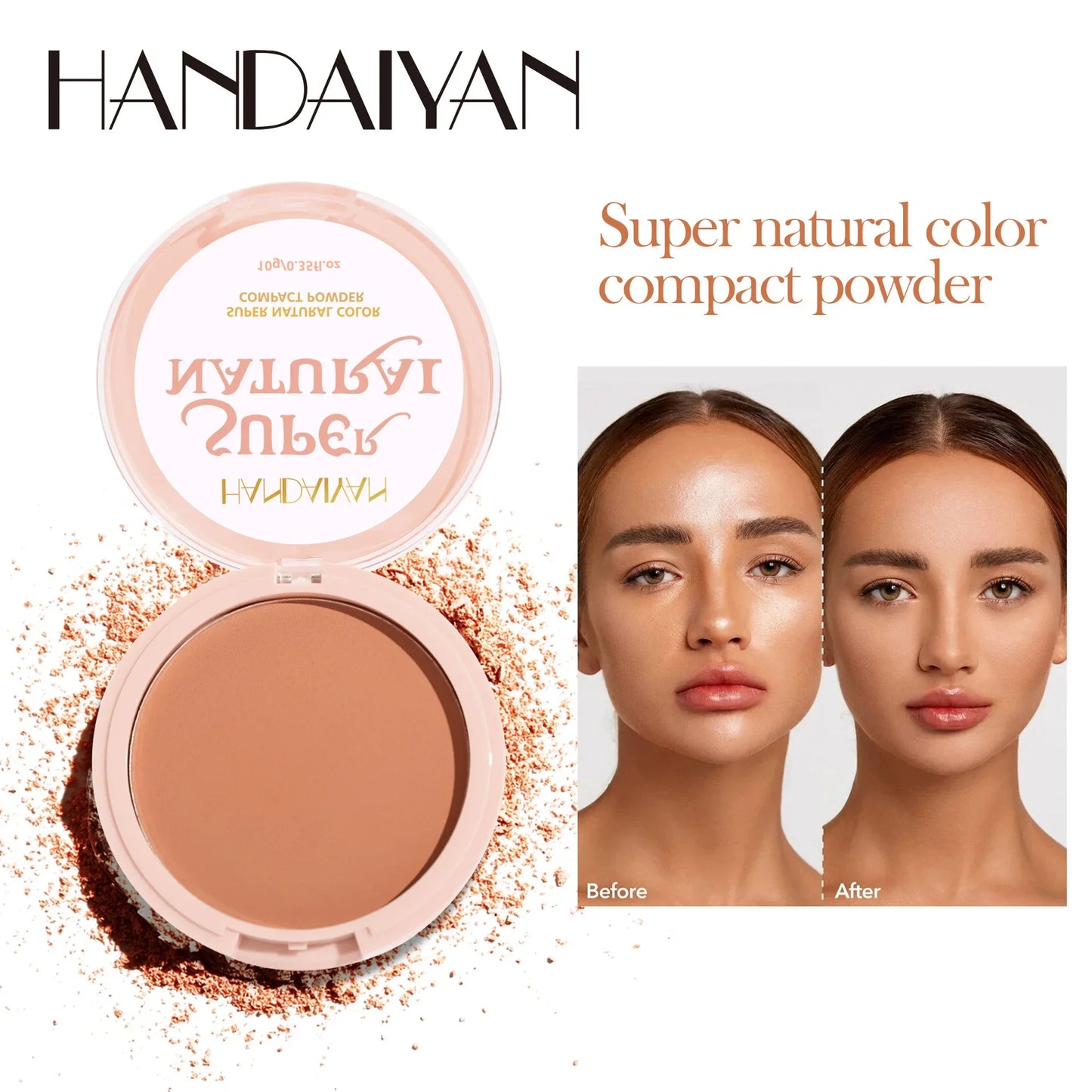 8 Color Matte Face Pressed Powder 24 Hours Oil Control Natural Setting Powder Foundation Full Coverage Waterproof Lasting Makeup