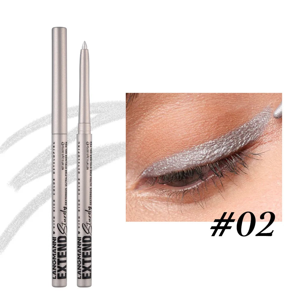 Matte Glitter Gel Eyeliner Pencil Smooth Waterproof Blue Brown Eyeliner Fast Dry Matte Concealer Pen Long Lasting Eyes Makeup