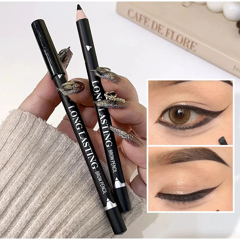 Eyeliner Eyebrow Pencil 2 In 1 Waterproof Non-smudge Quality Professional Makeup Long Lasting Natural Eyeliner Moderate Hardness